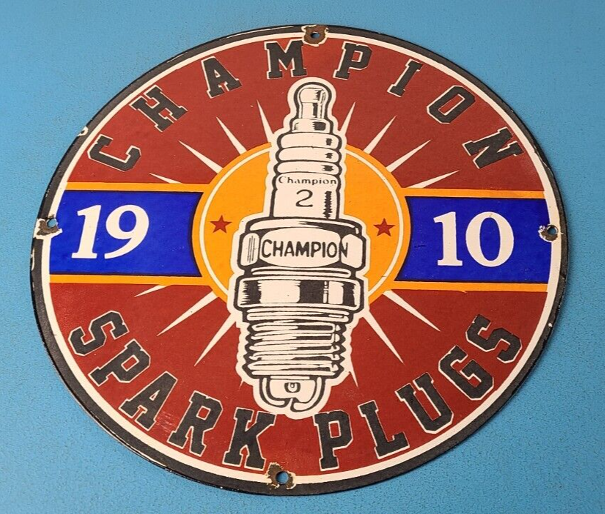 Vintage Spark Plugs Sign - Mechanic Automotive Garage Shop Gas Pump Service Sign