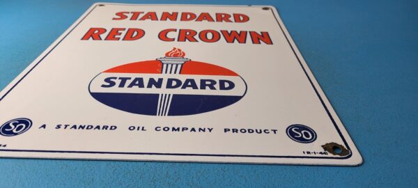 Vintage Standard Red Crown Sign Porcelain Torch Gas Motor Oil Pump Plate Sign 305377310649 10
