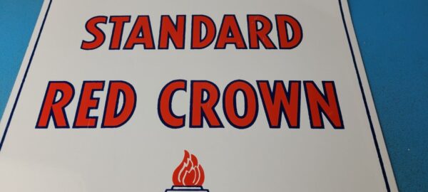 Vintage Standard Red Crown Sign Porcelain Torch Gas Motor Oil Pump Plate Sign 305377310649 2