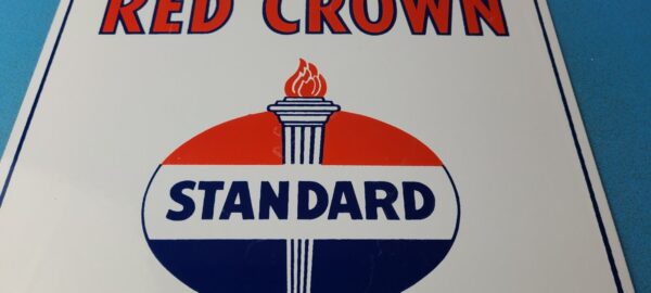 Vintage Standard Red Crown Sign Porcelain Torch Gas Motor Oil Pump Plate Sign 305377310649 3