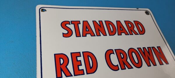 Vintage Standard Red Crown Sign Porcelain Torch Gas Motor Oil Pump Plate Sign 305377310649 4