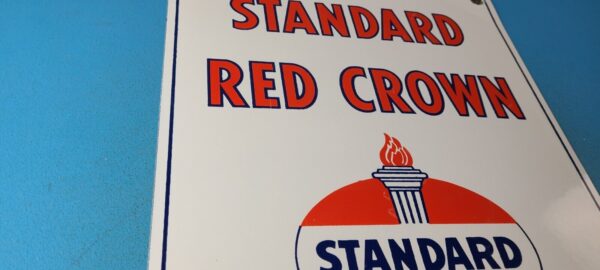Vintage Standard Red Crown Sign Porcelain Torch Gas Motor Oil Pump Plate Sign 305377310649 5