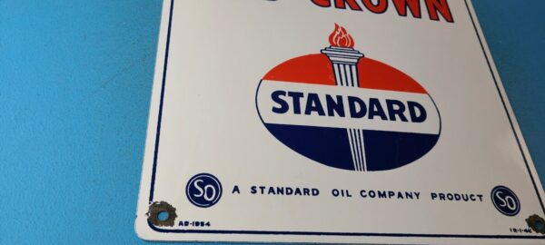 Vintage Standard Red Crown Sign Porcelain Torch Gas Motor Oil Pump Plate Sign 305377310649 6