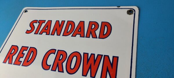 Vintage Standard Red Crown Sign Porcelain Torch Gas Motor Oil Pump Plate Sign 305377310649 7