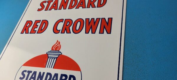 Vintage Standard Red Crown Sign Porcelain Torch Gas Motor Oil Pump Plate Sign 305377310649 8