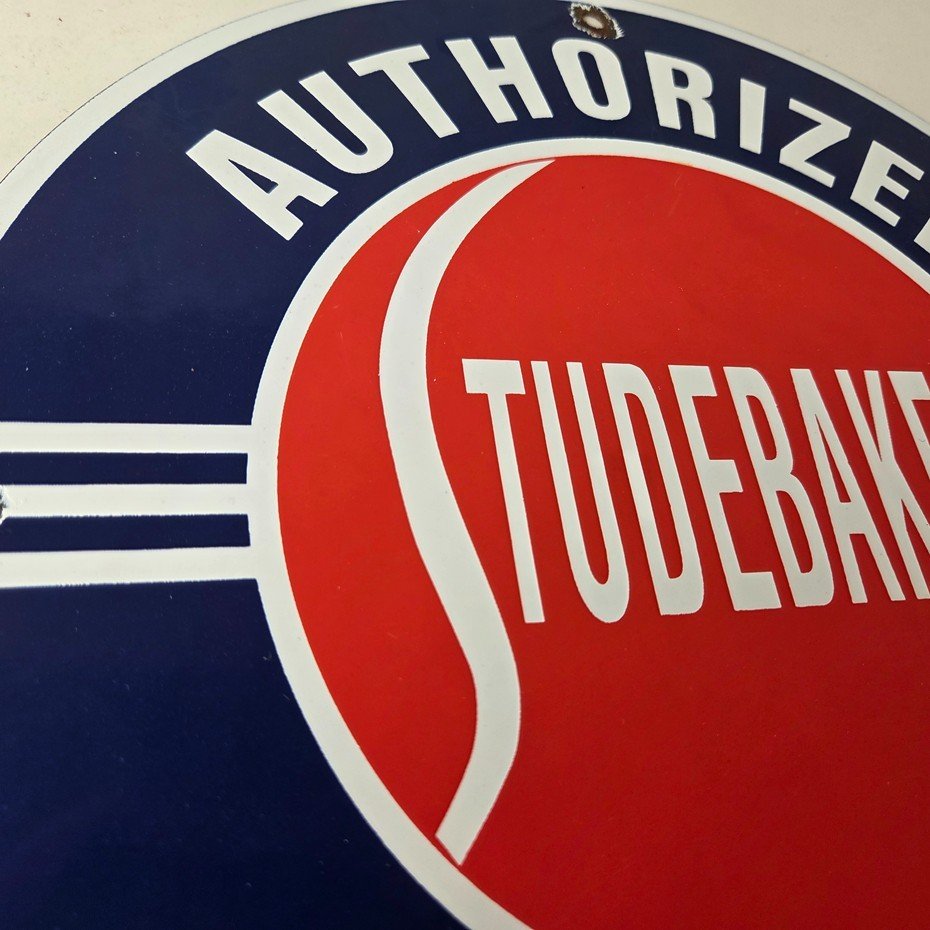 Vintage Studebaker Sign - Porcelain Authorized Service Garage Shop Gas Pump Sign - Image 5