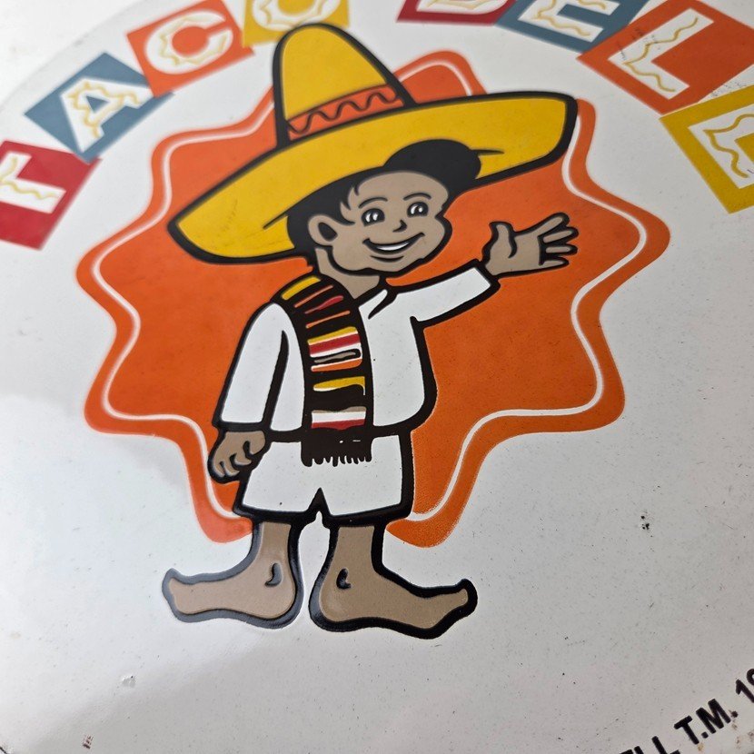 Vintage Taco Bell Sign - Porcelain Restaurant Fast Food Diner Gas Pump Sign - Image 4