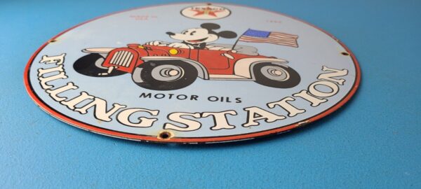 Vintage Texaco Gasoline Sign Porcelain Disney Mickey Filling Station Pump Sign 305726881149 10