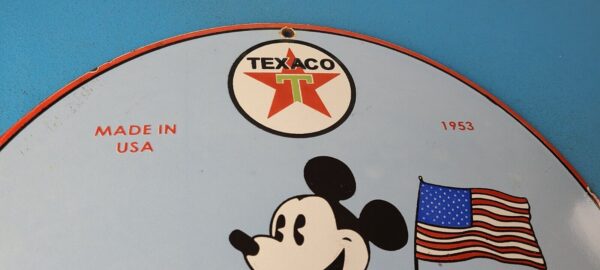 Vintage Texaco Gasoline Sign Porcelain Disney Mickey Filling Station Pump Sign 305726881149 4