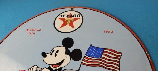 Vintage Texaco Gasoline Sign Porcelain Disney Mickey Filling Station Pump Sign 305726881149 7