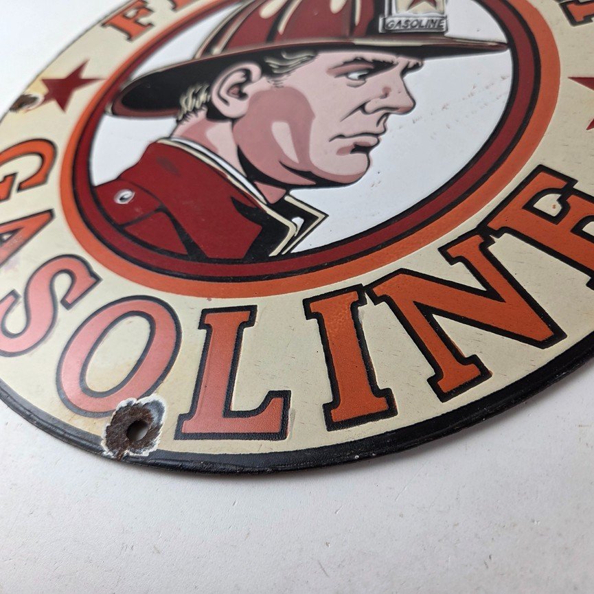 Vintage Texaco Sign - Fire Fighter Chief Gasoline Service Gas Porcelain Sign - Image 14