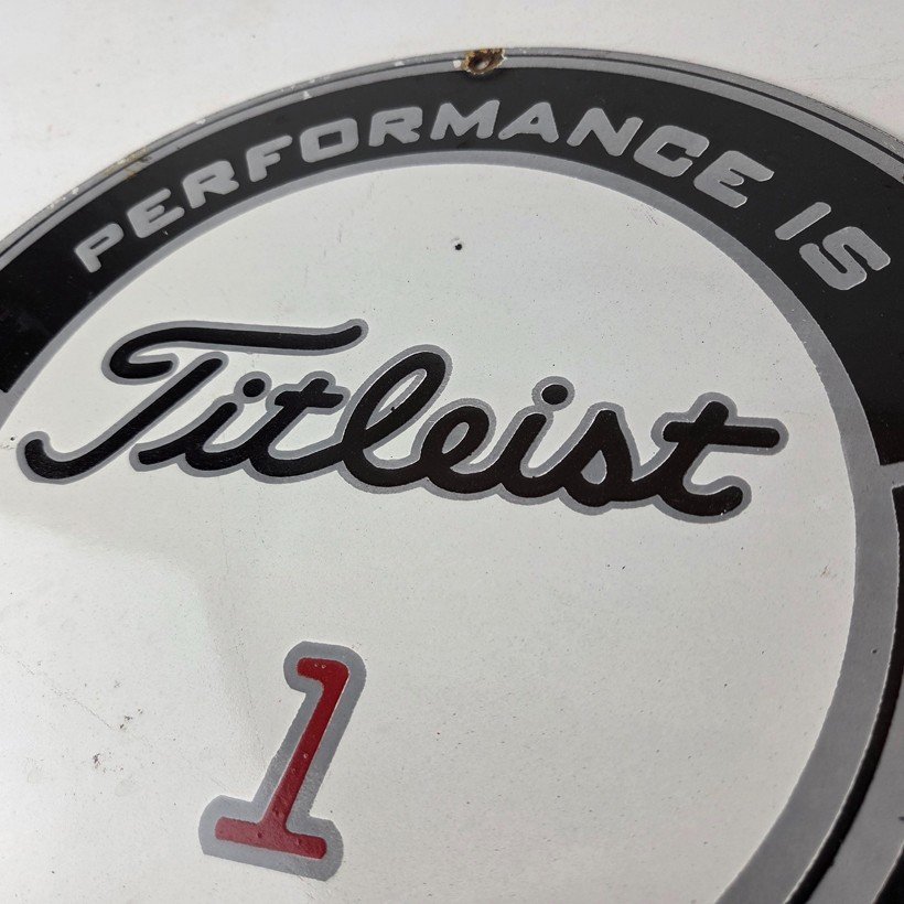 Vintage Titleist Golf Sign - #1 Ball Golfing Dealer Porcelain Gas Pump Sign - Image 11