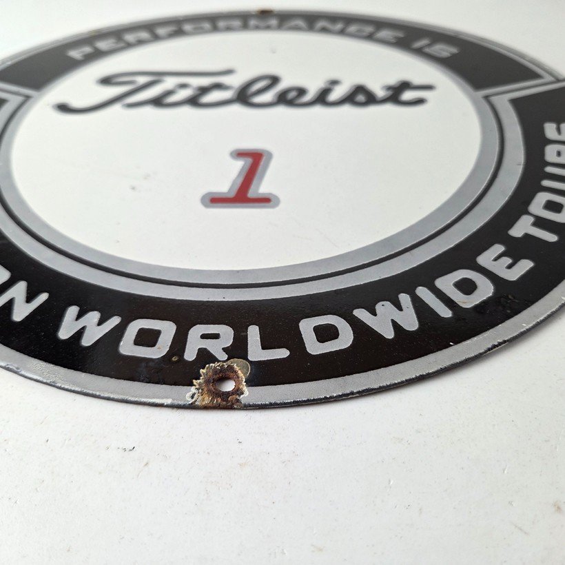 Vintage Titleist Golf Sign - #1 Ball Golfing Dealer Porcelain Gas Pump Sign - Image 14