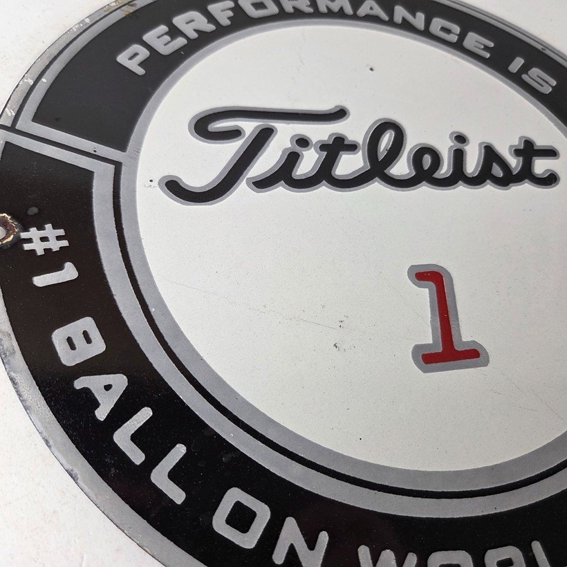 Vintage Titleist Golf Sign - #1 Ball Golfing Dealer Porcelain Gas Pump Sign - Image 6