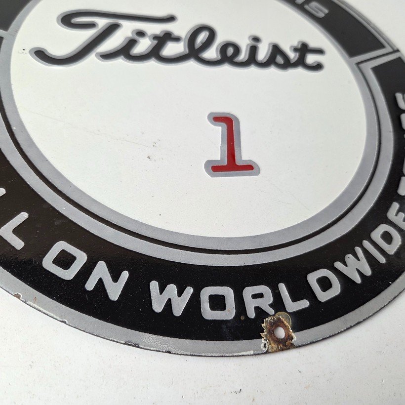 Vintage Titleist Golf Sign - #1 Ball Golfing Dealer Porcelain Gas Pump Sign - Image 10