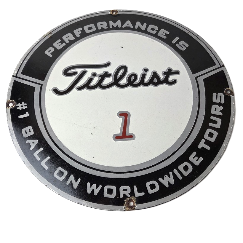 Vintage Titleist Golf Sign - #1 Ball Golfing Dealer Porcelain Gas Pump Sign