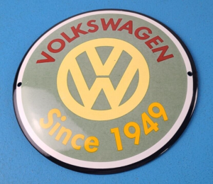 Vintage Volkswagen Sign Sales VW Automobile Dealership Gas Pump Porcelain Sign 305898966329