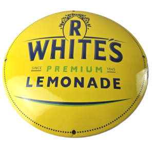 Vintage Whites Lemonade Porcelain Sign - Ice Cold Soda Beverage Gas Pump Sign