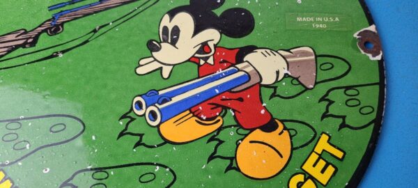 Vintage Winchester Sign Disney Mickey Mouse Shot Gun Rifle Ammo Gas Pump Sign 305742079269 2