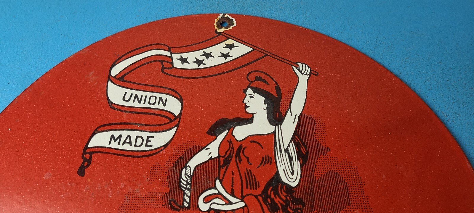 Vintage Yankee Girl Tobacco Sign - Chewing Gas Pump Plate Porcelain Sign - Image 13