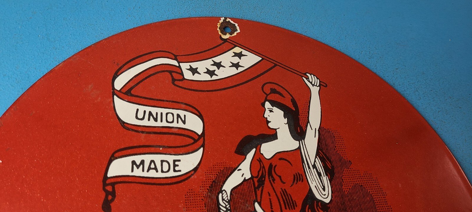 Vintage Yankee Girl Tobacco Sign - Chewing Gas Pump Plate Porcelain Sign - Image 5