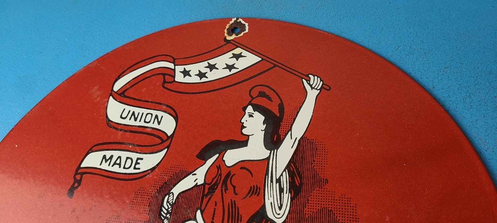 Vintage Yankee Girl Tobacco Sign - Chewing Gas Pump Plate Porcelain Sign - Image 8